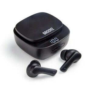 Groovz True Wireless Earbuds with Charging Case ~ Black